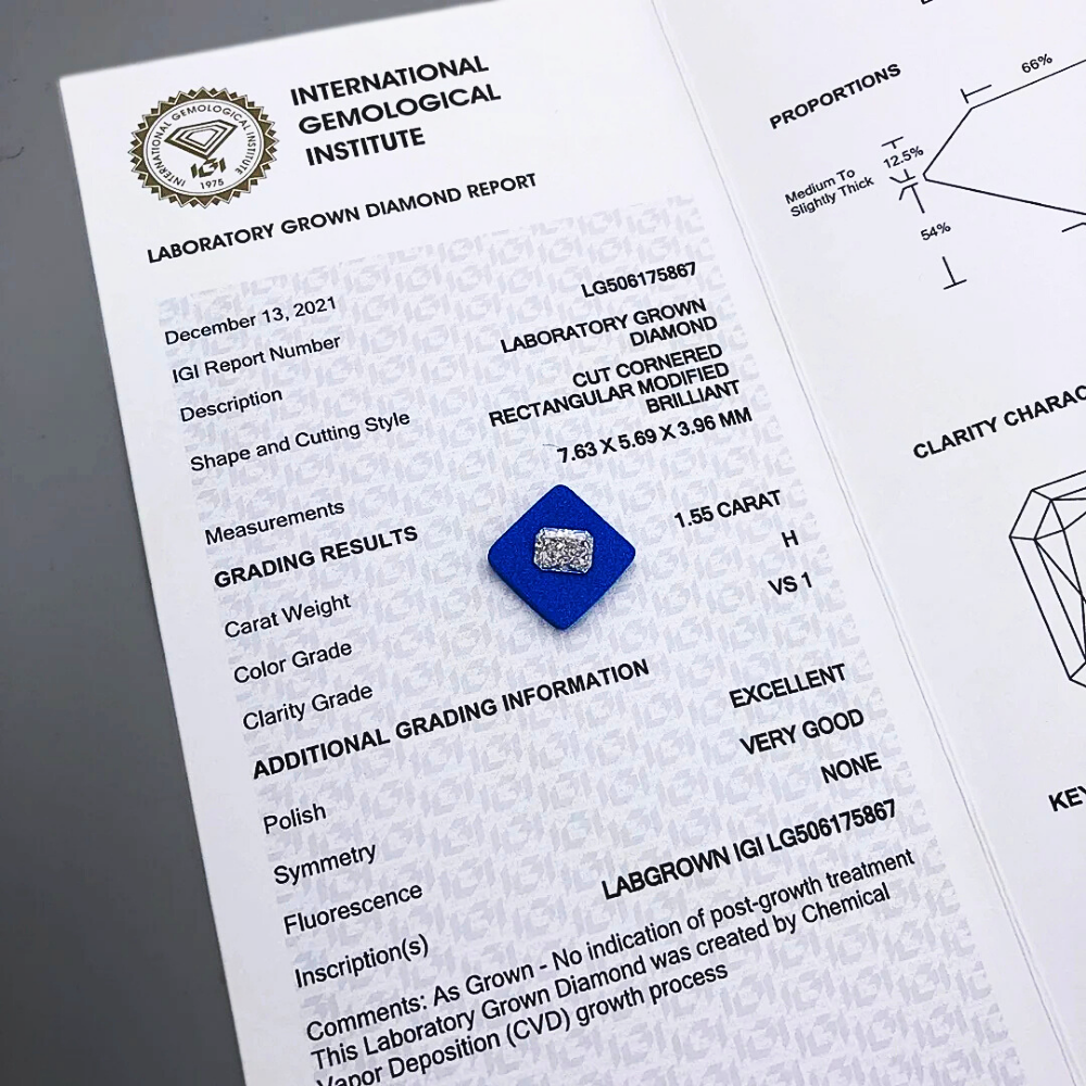 Diamanti Lab Grown Taglio Radiant da ct 1,00 a ct 5,00