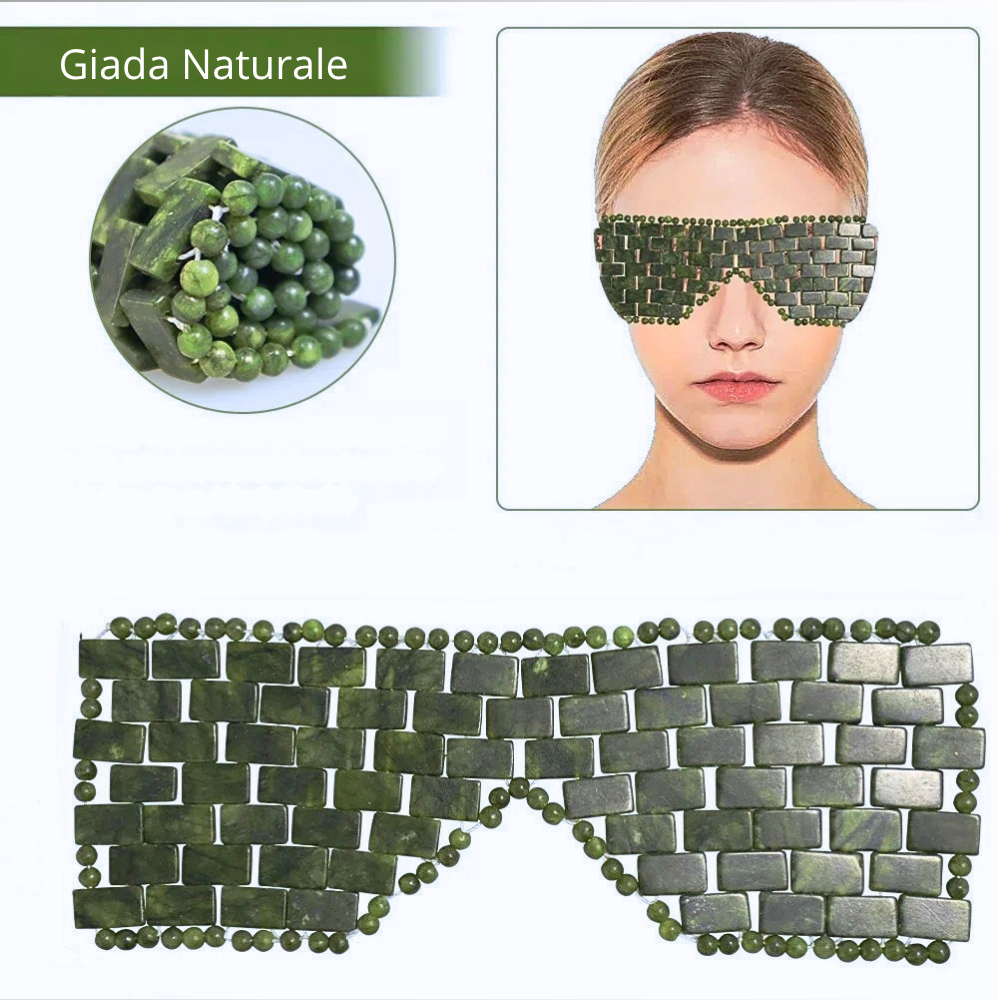 Maschera Occhi in Giada Naturale per Crio/Termoterapia
