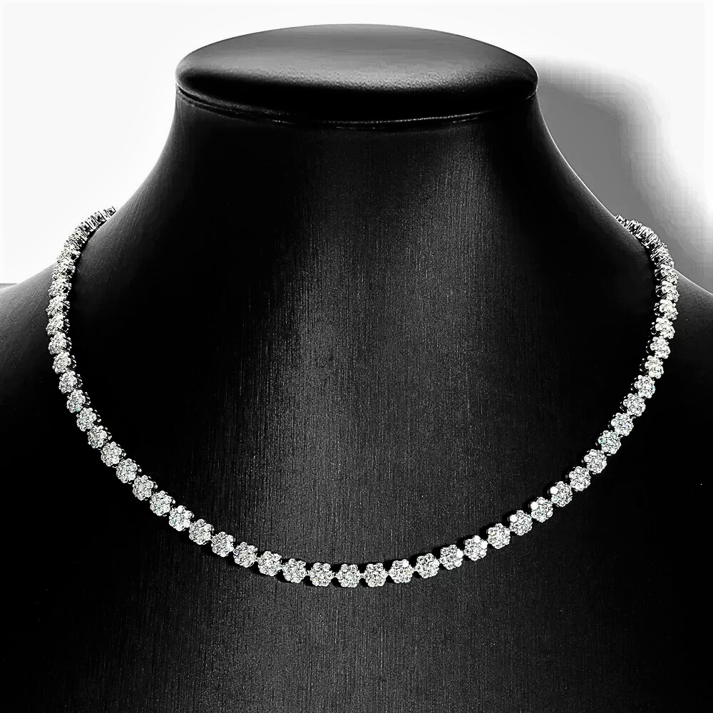 Bracciale e Collana a Fiori Esagonali con Moissaniti