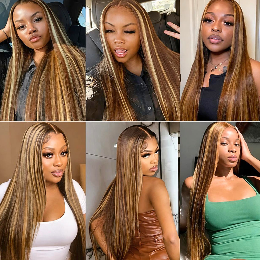Extensions di Capelli Veri Castani con Meches