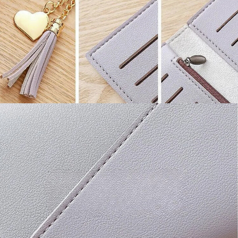 Portafoglio a Busta con Nappe e Cuori