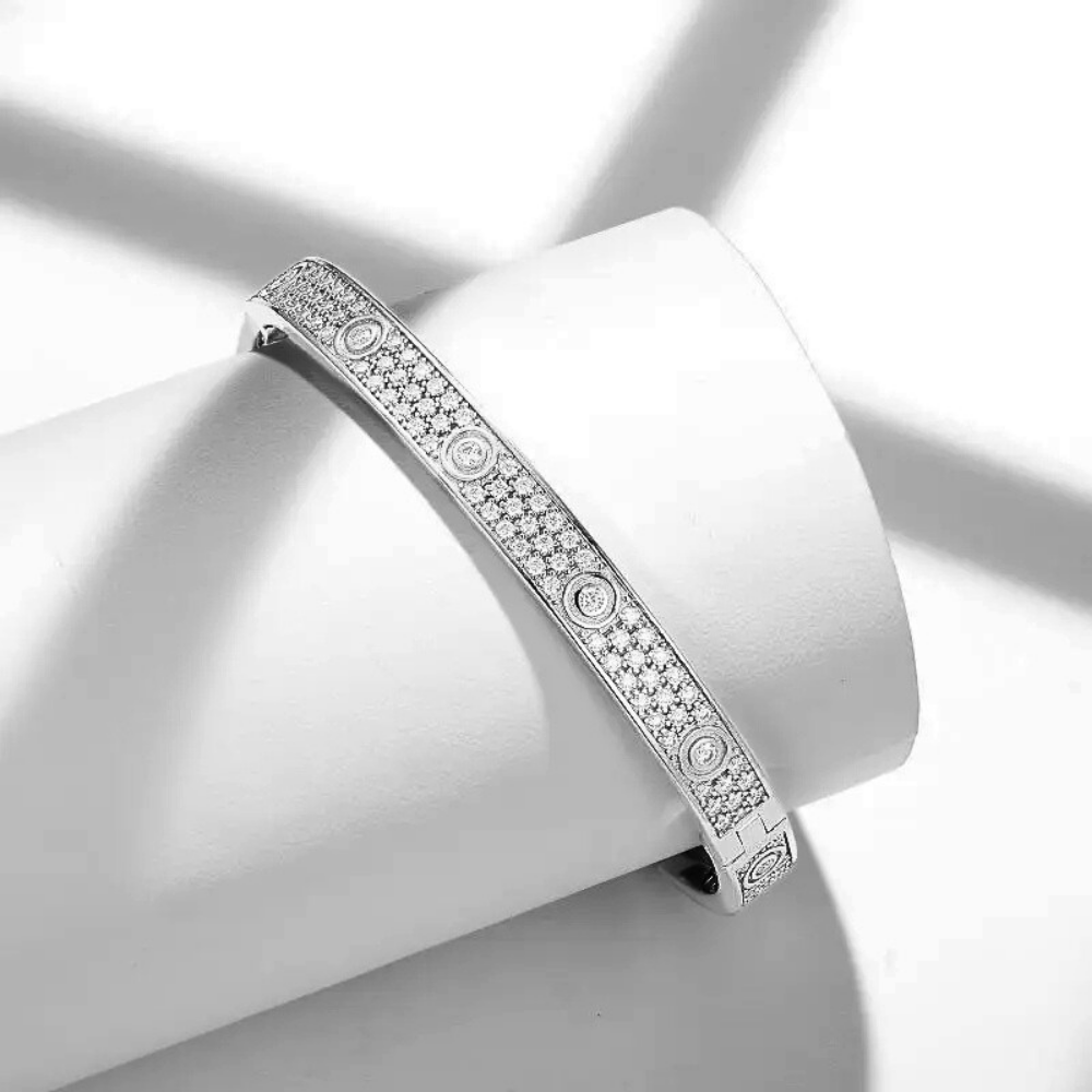 Bracciale Rigido con Pavè di Moissaniti