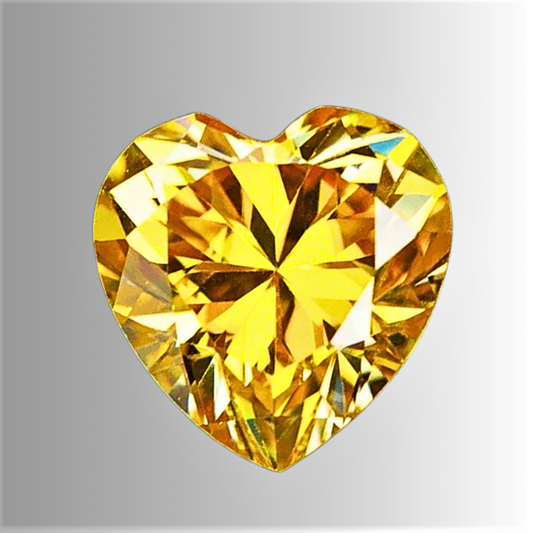 Moissanite Giallo Dorato Taglio Cuore Certificata