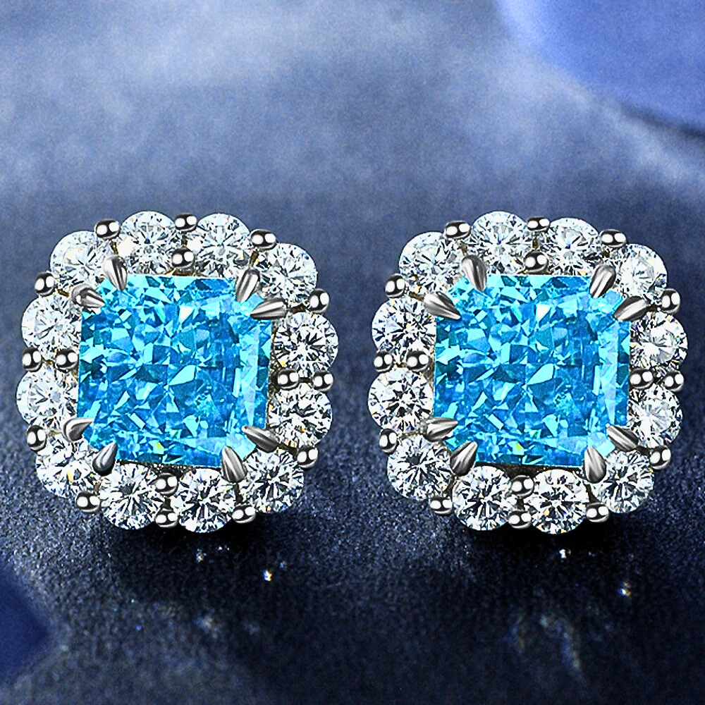 Orecchini a Fiore con Moissaniti Colorate di ct 4,00