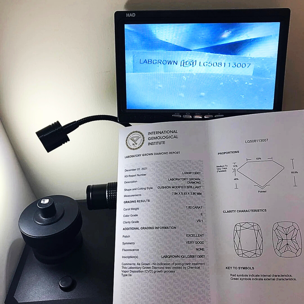 Diamanti Lab Grown Taglio Cuscino da ct 1,00 a ct 5,00