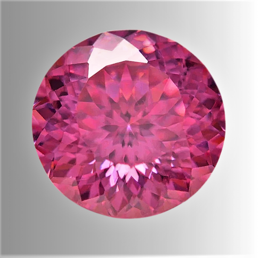 Moissanite Rosa Intenso Taglio Brillante con 100 faccette Certificata