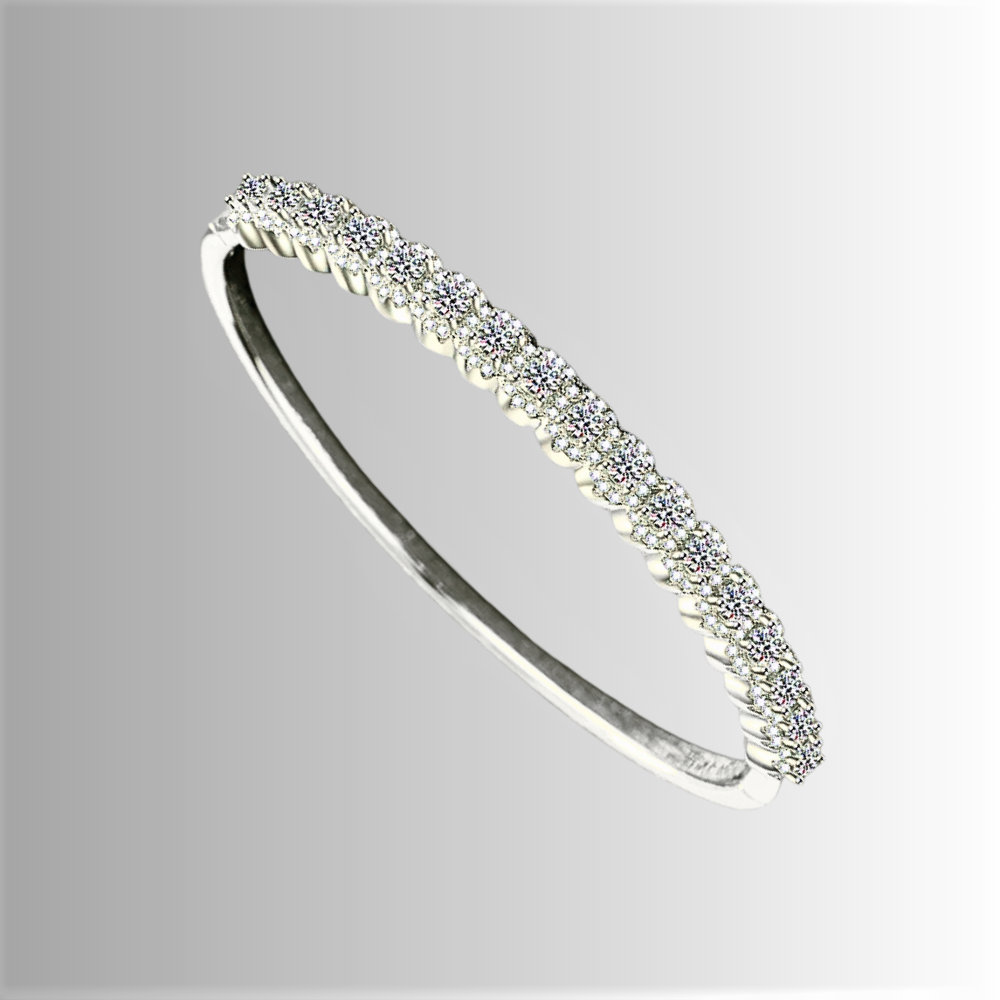 Bracciale Rigido con Fiori di Moissaniti per ct 2,48