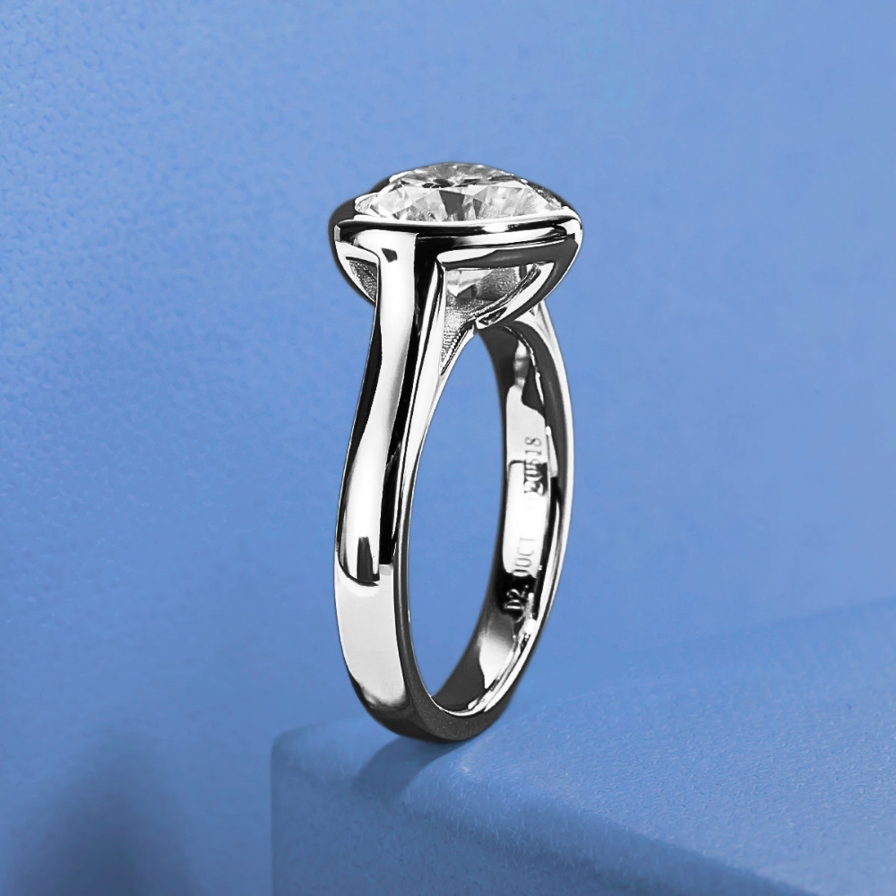 Solitario con Moissanite a Cuore di ct 3,00