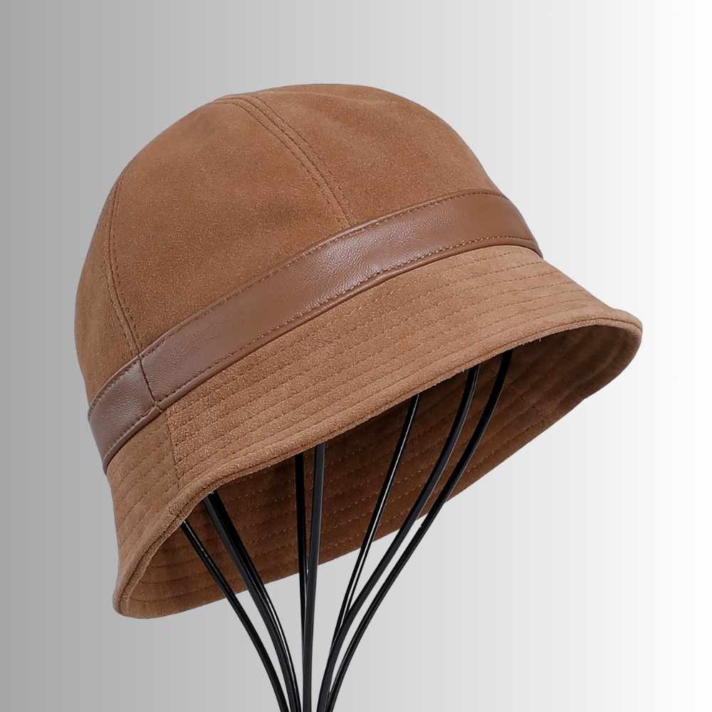 Cappello in Pelle Scamosciata d'Agnello