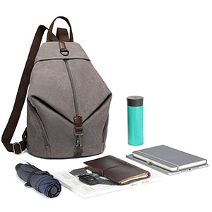 KONO Canvas Backpack WOMEN'S Vintage Daypack shoulder bag Large Shoulder Backpack travel bag for Travel Outdoor & School