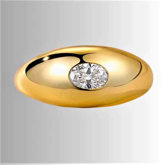 Solitario con Moissanite D Color VVS1 Taglio Ovale