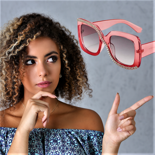Gafas de sol cuadradas con diamantes de imitación para mujeres atrevidas