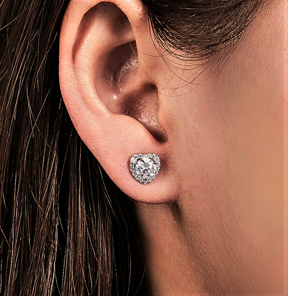 Orecchini a Cuore con Moissaniti