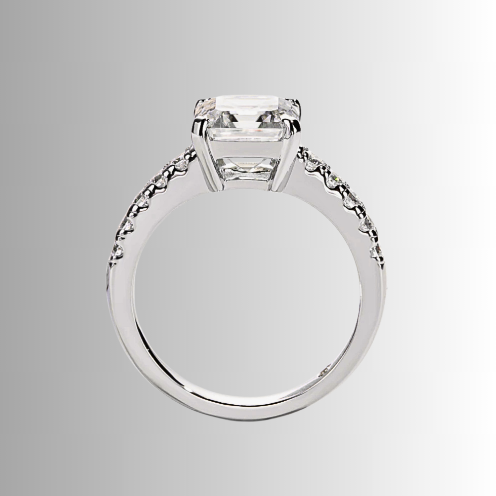Solitario con Moissanite Taglio Asscher di ct 3,00