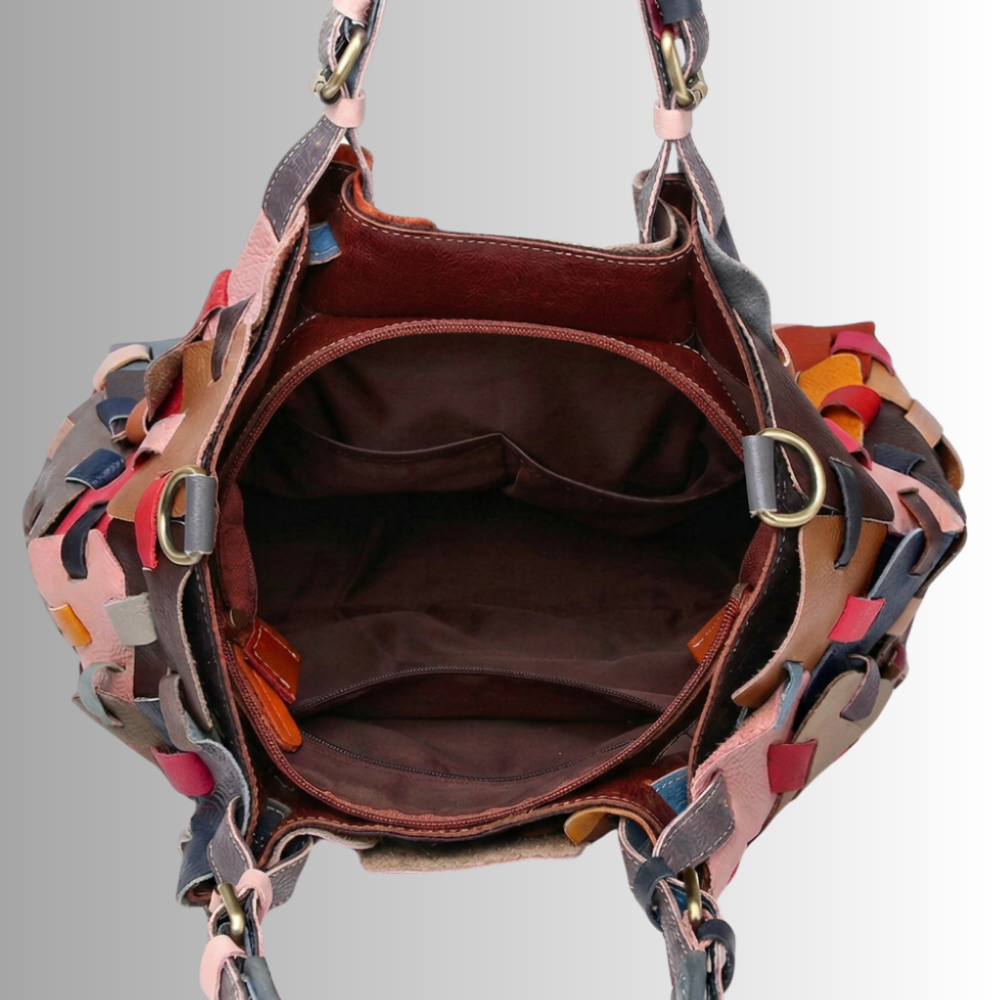 Borsa Patchwork in Fiore di Pelle di Vitellino