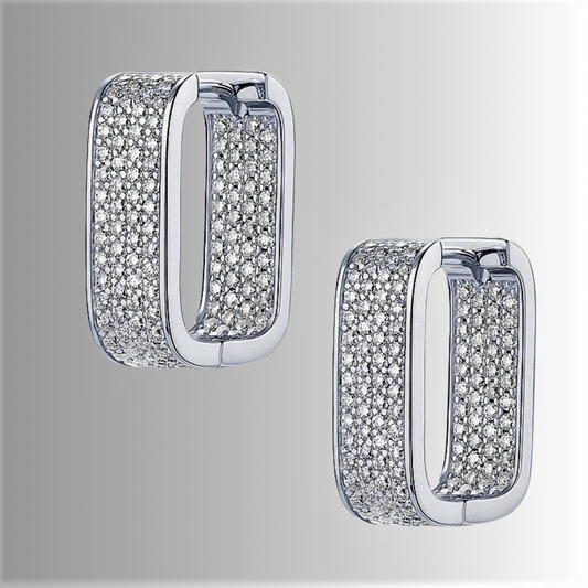 Orecchini "Riflesso Geometrico" con micro Moissaniti D Color VVS1