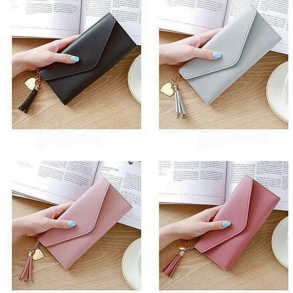 Portafoglio a Busta con Nappe e Cuori