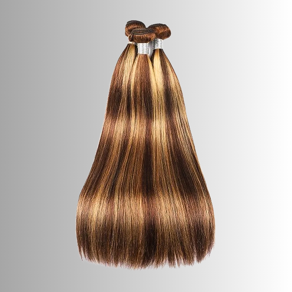 Extensions di Capelli Veri Castani con Meches