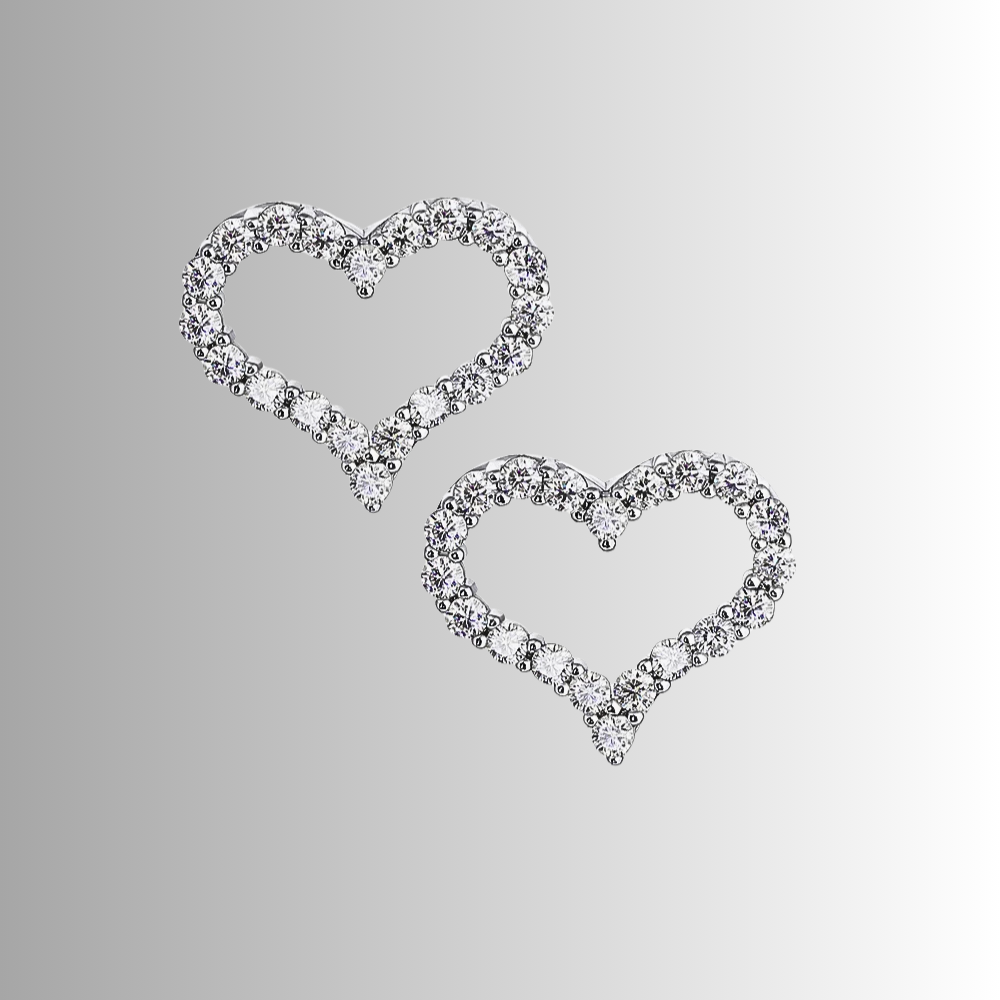 Parure Collana e Orecchini a Cuore con Moissaniti