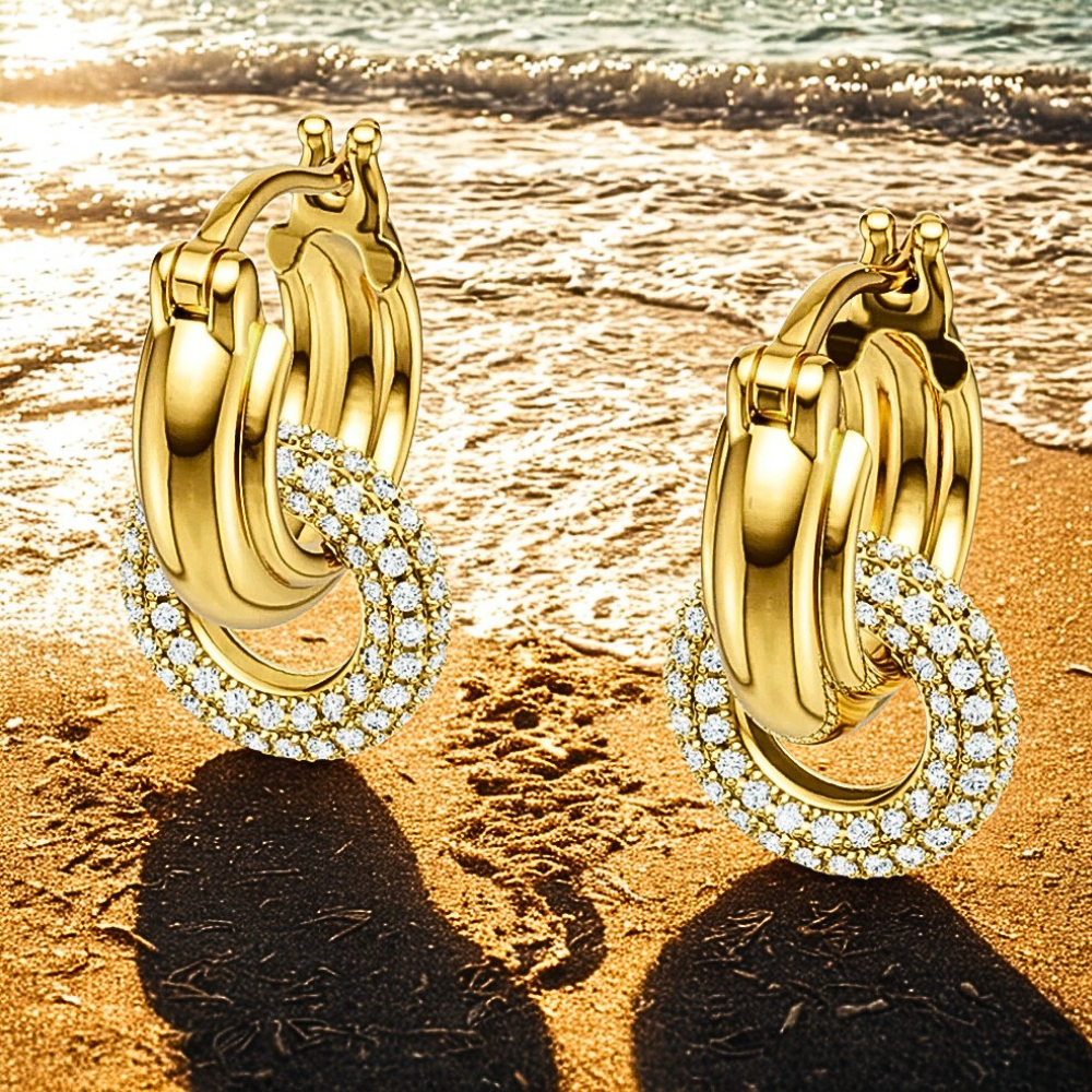 Orecchini ad Anello con Pendente in Moissaniti