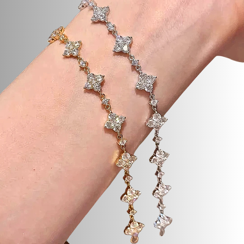 Bracciale a Rombi con Moissaniti D Color per circa ct 1,20