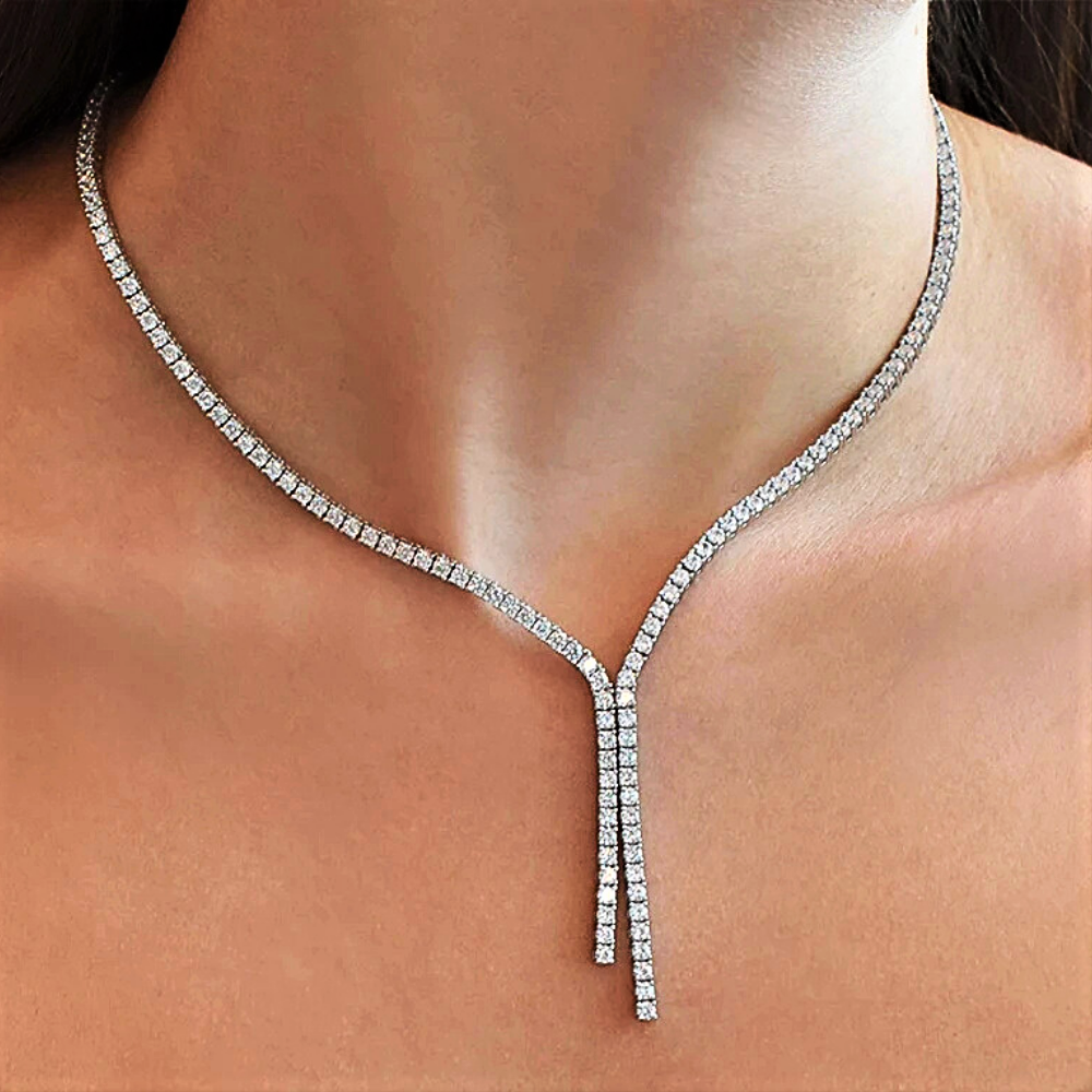 Collana Tennis Pendente con Moissaniti