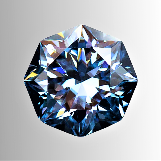 Moissanite Royal Blue Taglio Ottagonale Certificata