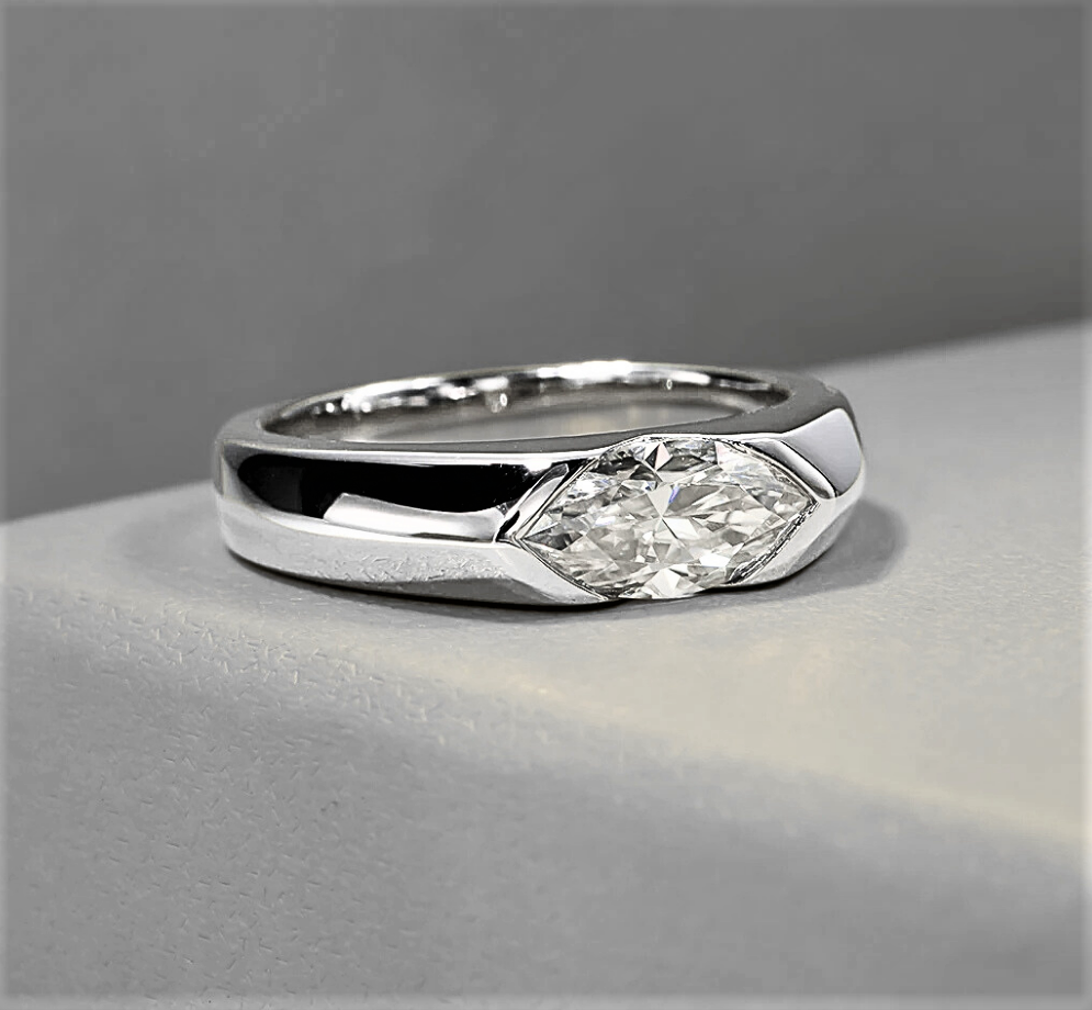 Fede con Moissanite di ct 1,00 Taglio Marquise