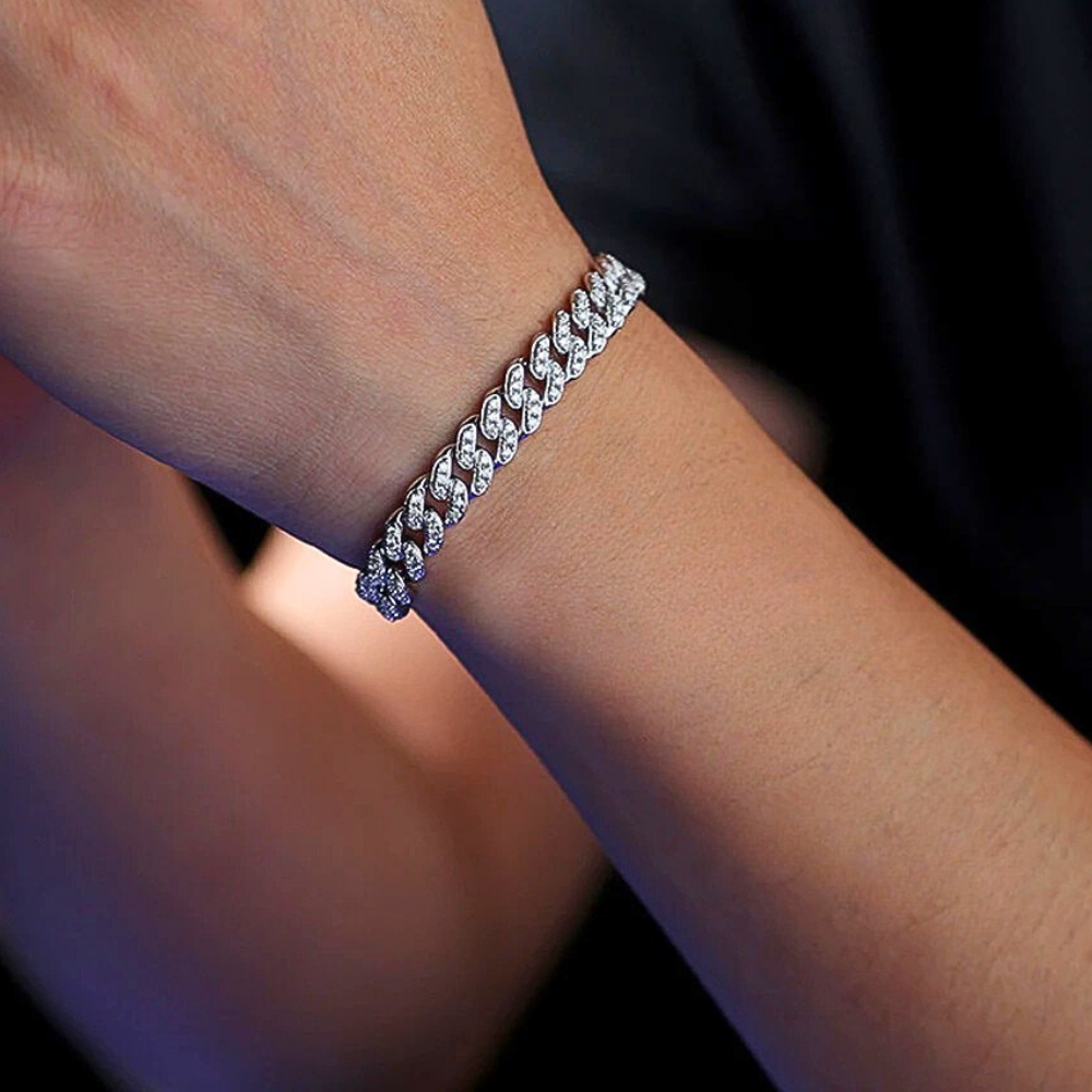 Bracciale e Collana a Maglia Groumette con Moissaniti