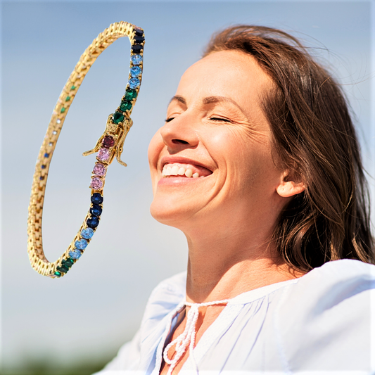Pulseras de tenis multicolor: colores brillantes que iluminan