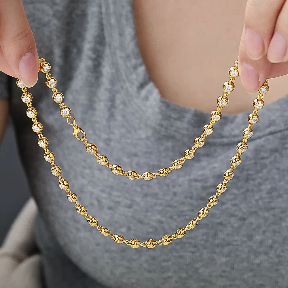 Collana con Castoni a Cipollina in Moissaniti