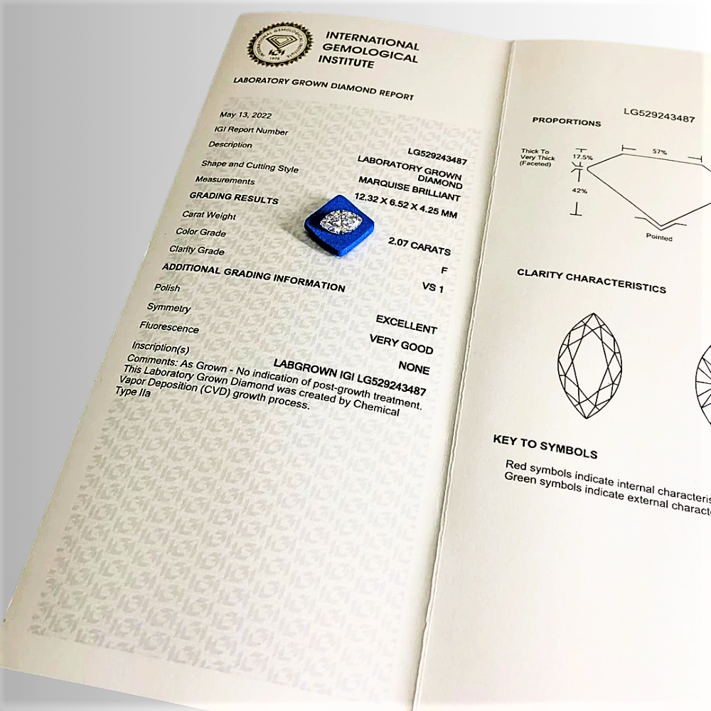 Diamanti Lab Grown Taglio Marquise da ct 1,00 a ct 5,00