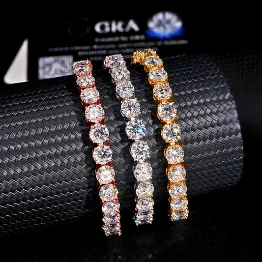 Collana e Bracciale Tennis con Moissanite D Color VVS1 Certificata Gra da ct 1.00 a pietra