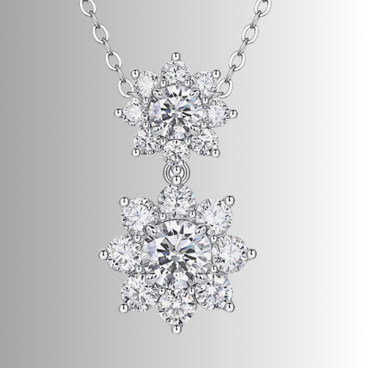 Collana Floreale in Moissanite per ct 3,34
