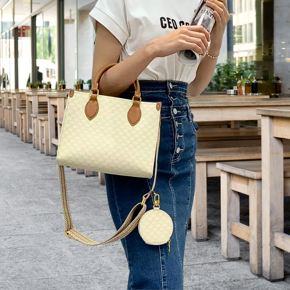Borsa Tote in Fiore di Vitellino