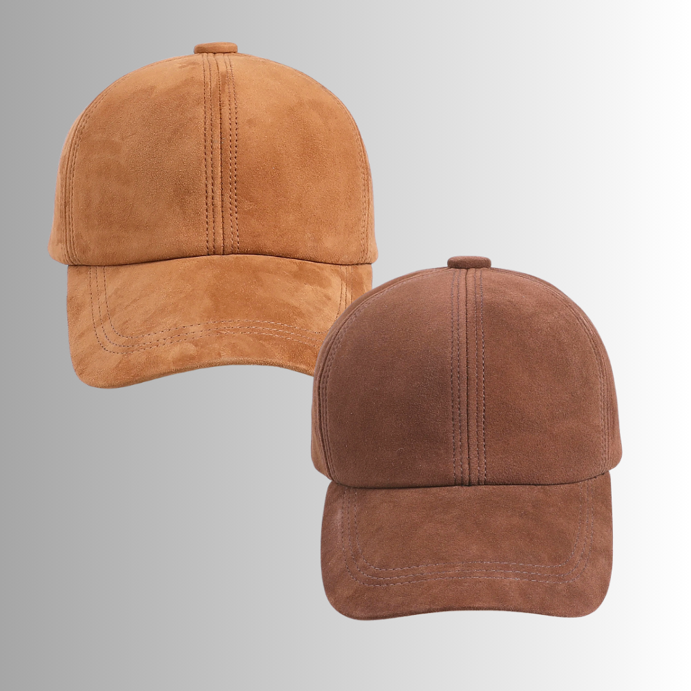 Cappello da Baseball in Pelle d'Agnello Scamosciata