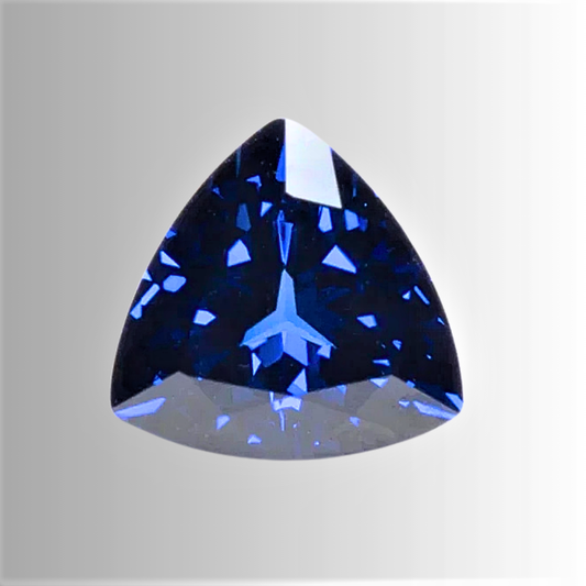 Zaffiro Royal Blue Lab Grown Taglio Trillion Certificato