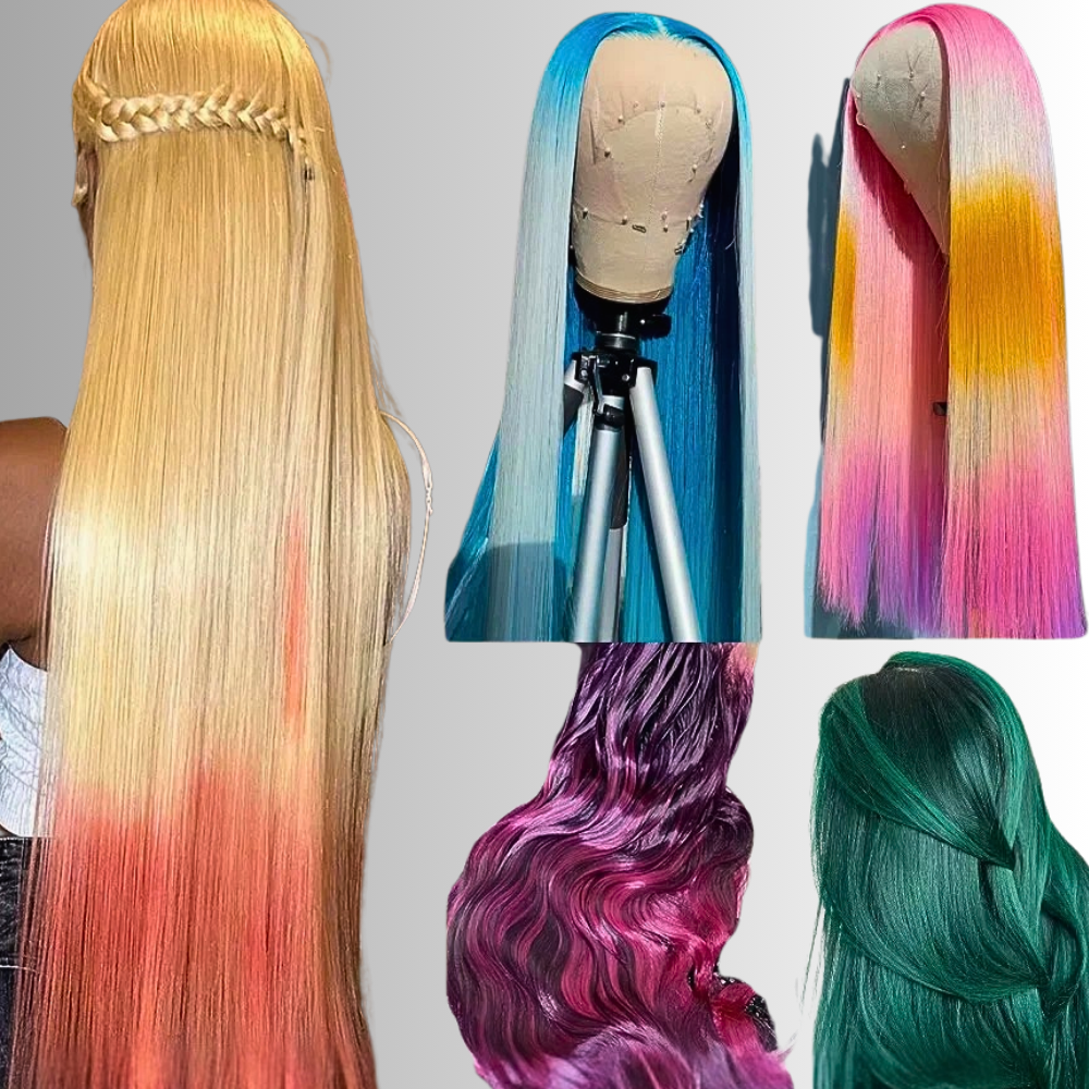 Parrucche Bionde di Capelli Veri Lisce o Ondulate