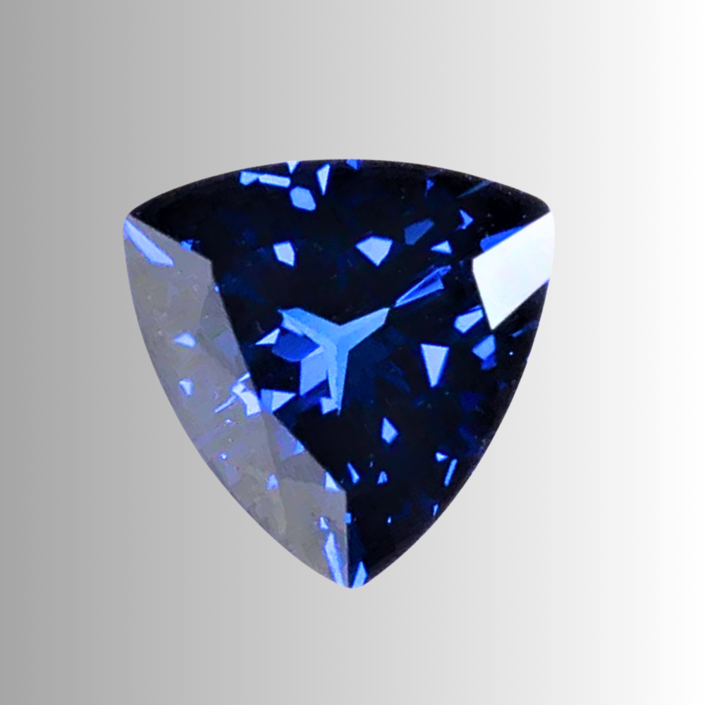 Zaffiro Royal Blue Lab Grown Taglio Trillion