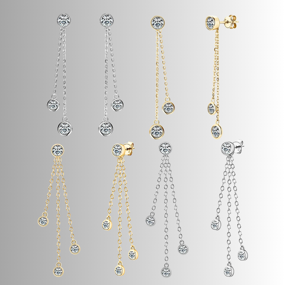 Orecchini a Catenelle con Moissaniti