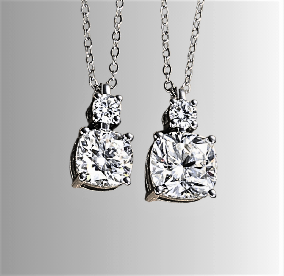 Collana con Pendente in Moissanite Taglio Cuscino