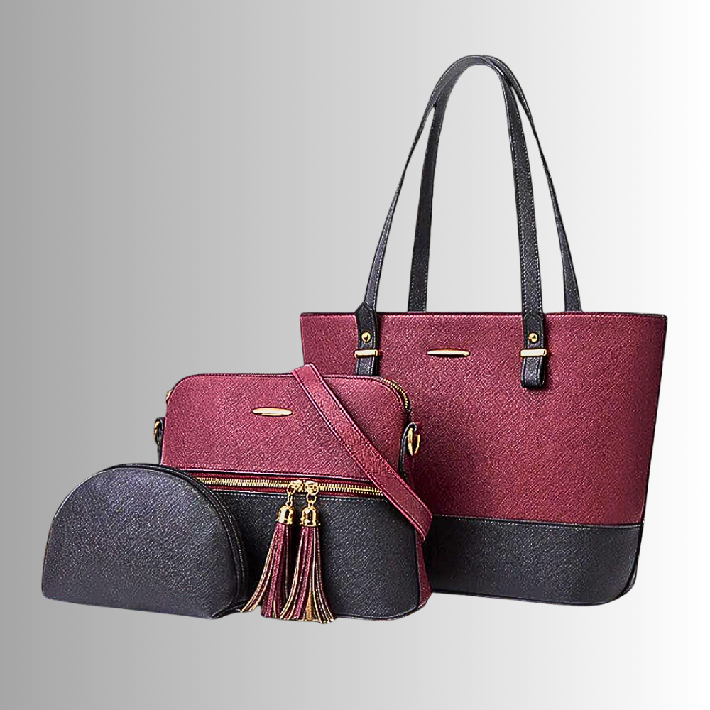 Conjunto de dos bolsos y un clutch: elegancia y funcionalidad 