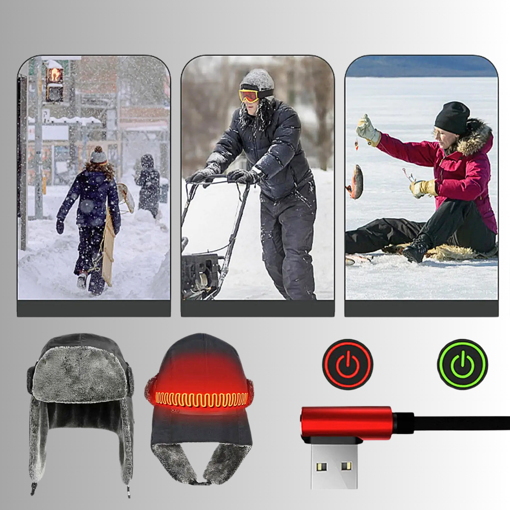 Cappello Riscaldato USB con Copri Orecchie