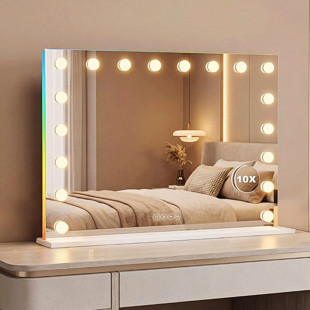 Specchio Make Up con Bluetooth, Led e Ingranditore 10X