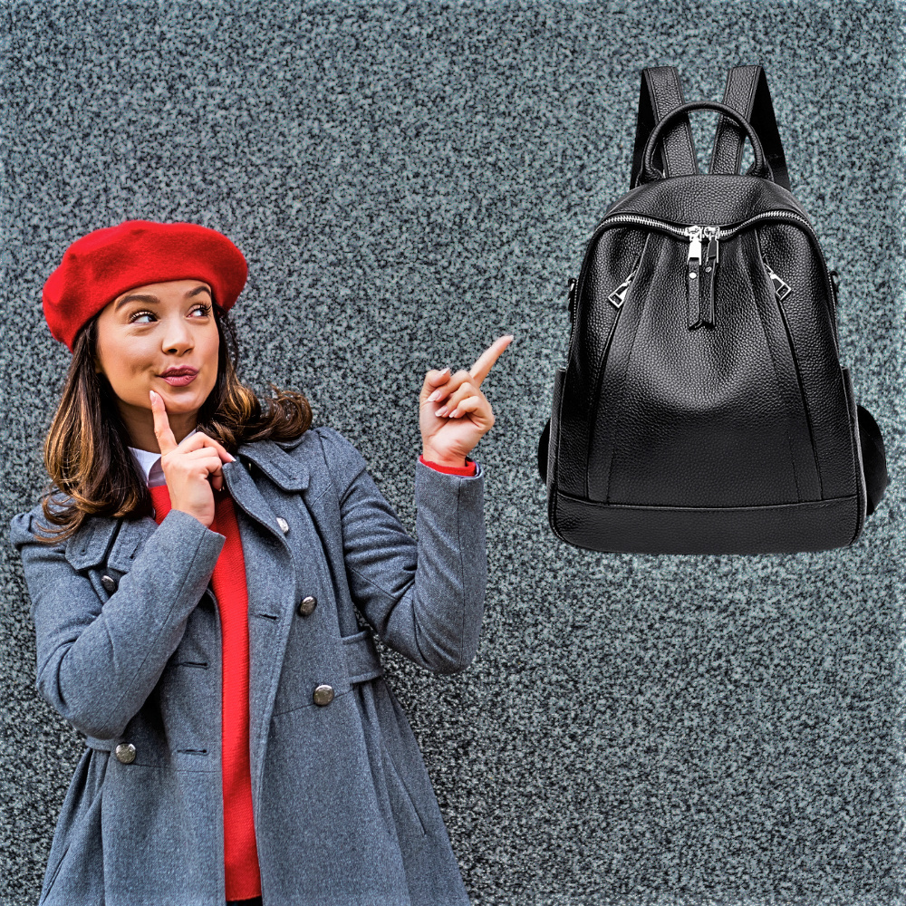 Mochila de piel de becerro negra Suavidad y elegancia