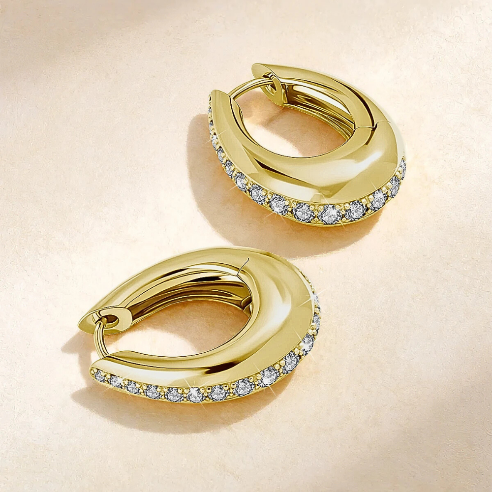 Orecchini a Goccia con Striscia di Moissaniti