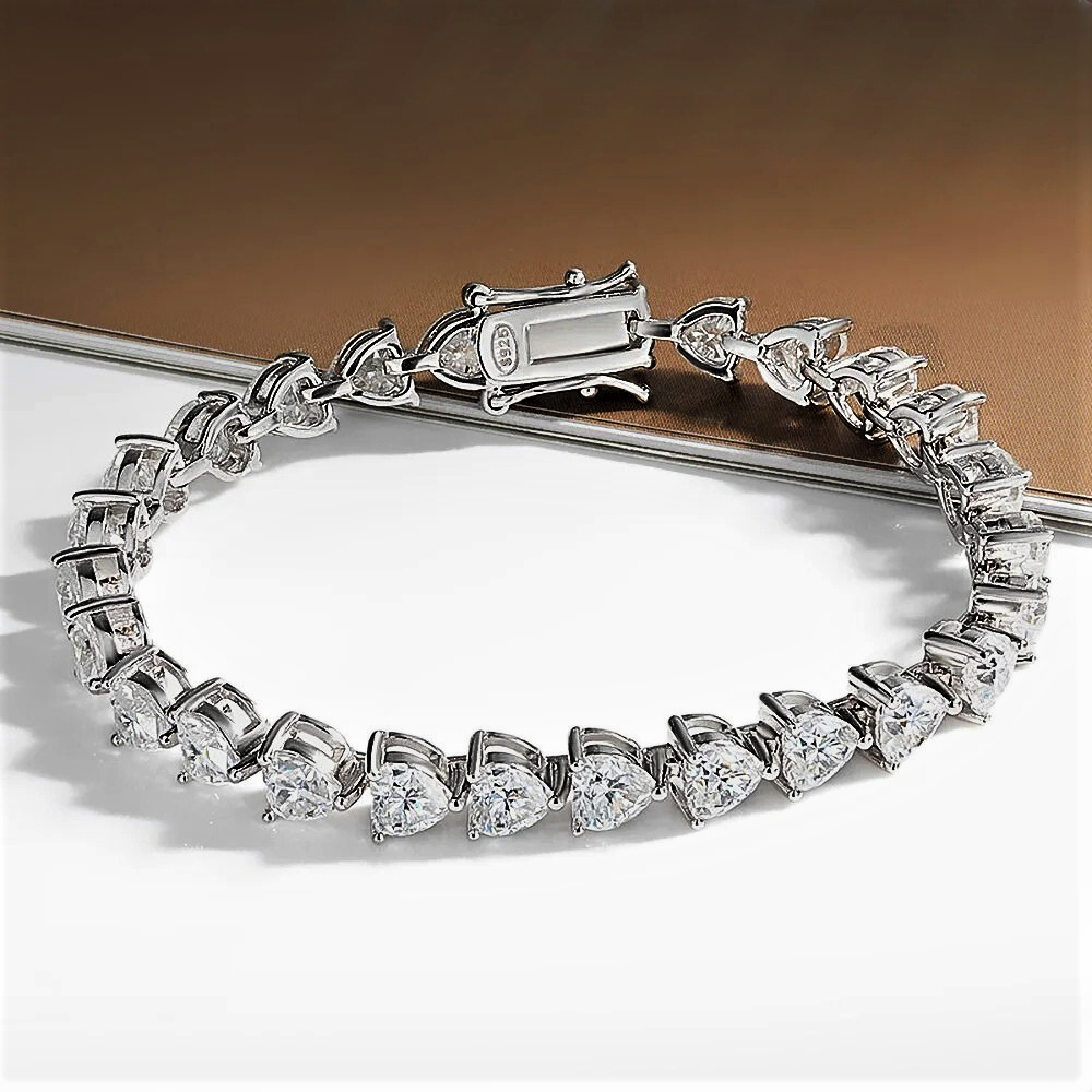 Bracciale Tennis con Moissaniti Taglio Cuore