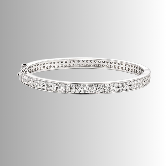 Bracciale Rigido con Doppia Fila di Moissaniti