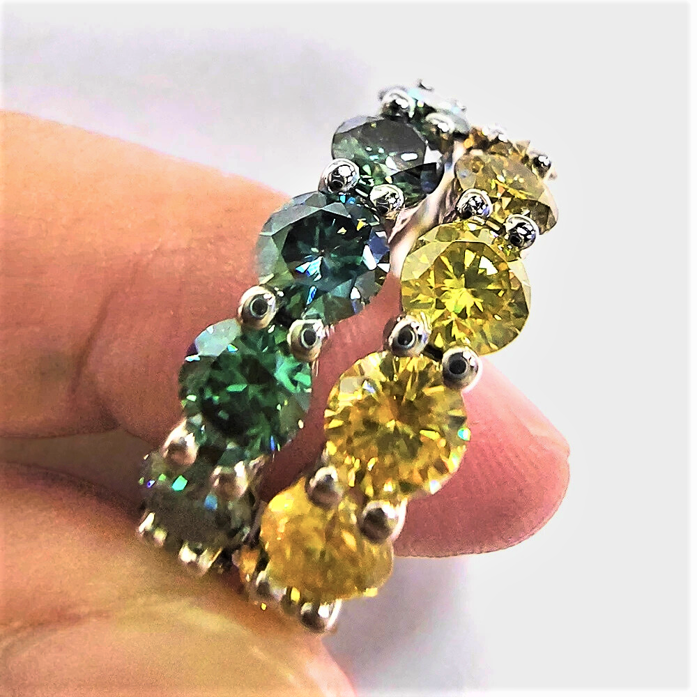 Eternity in Moissanite Gialla o  Verde per ct 7.00