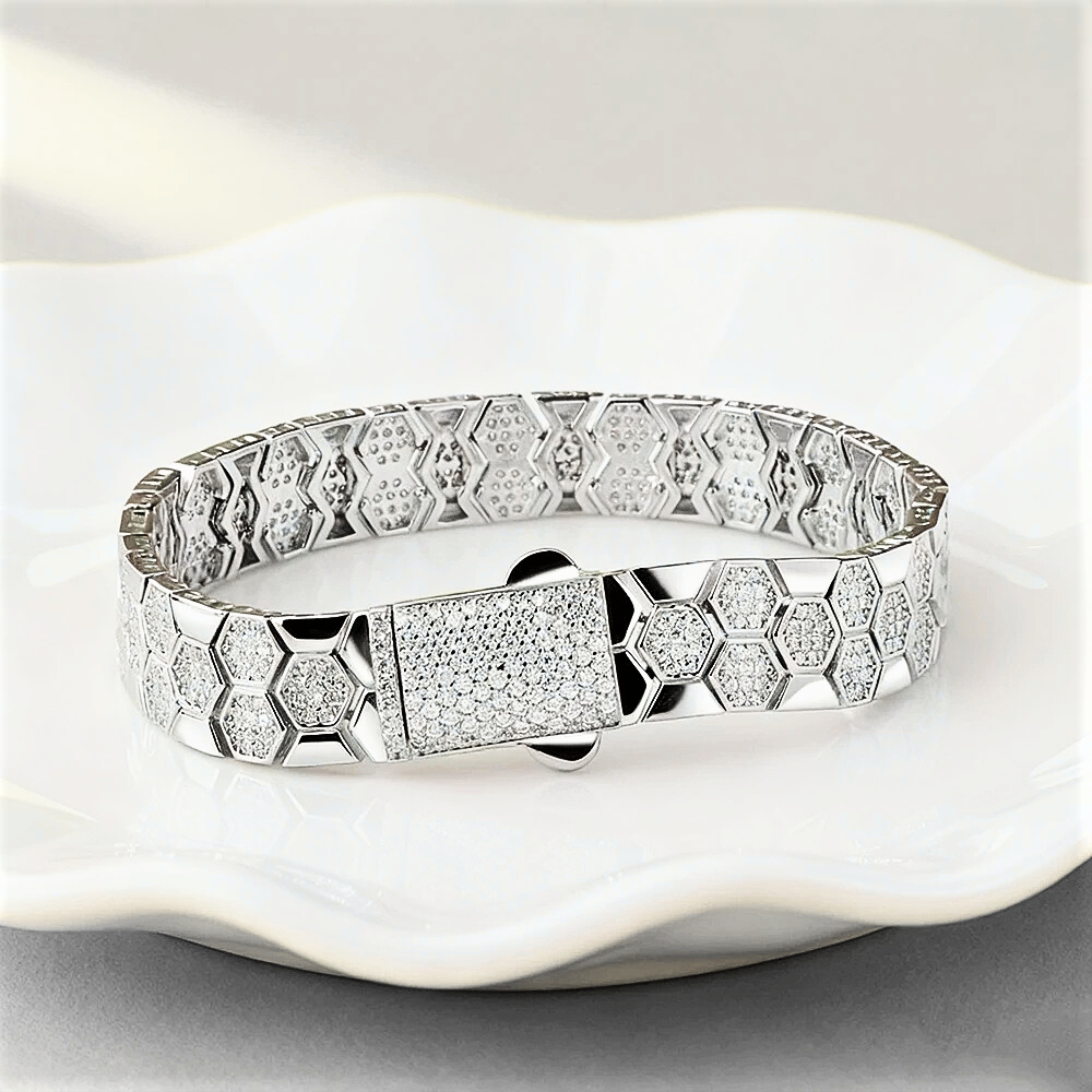 Bracciale a Nido d'Ape con Moissaniti